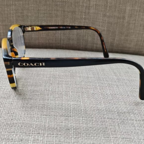 Coach Women Eyeglasses/Glasses Frame HC6102 BLK AMBER GLTR Vasity Stripe Frame - Picture 9 of 12